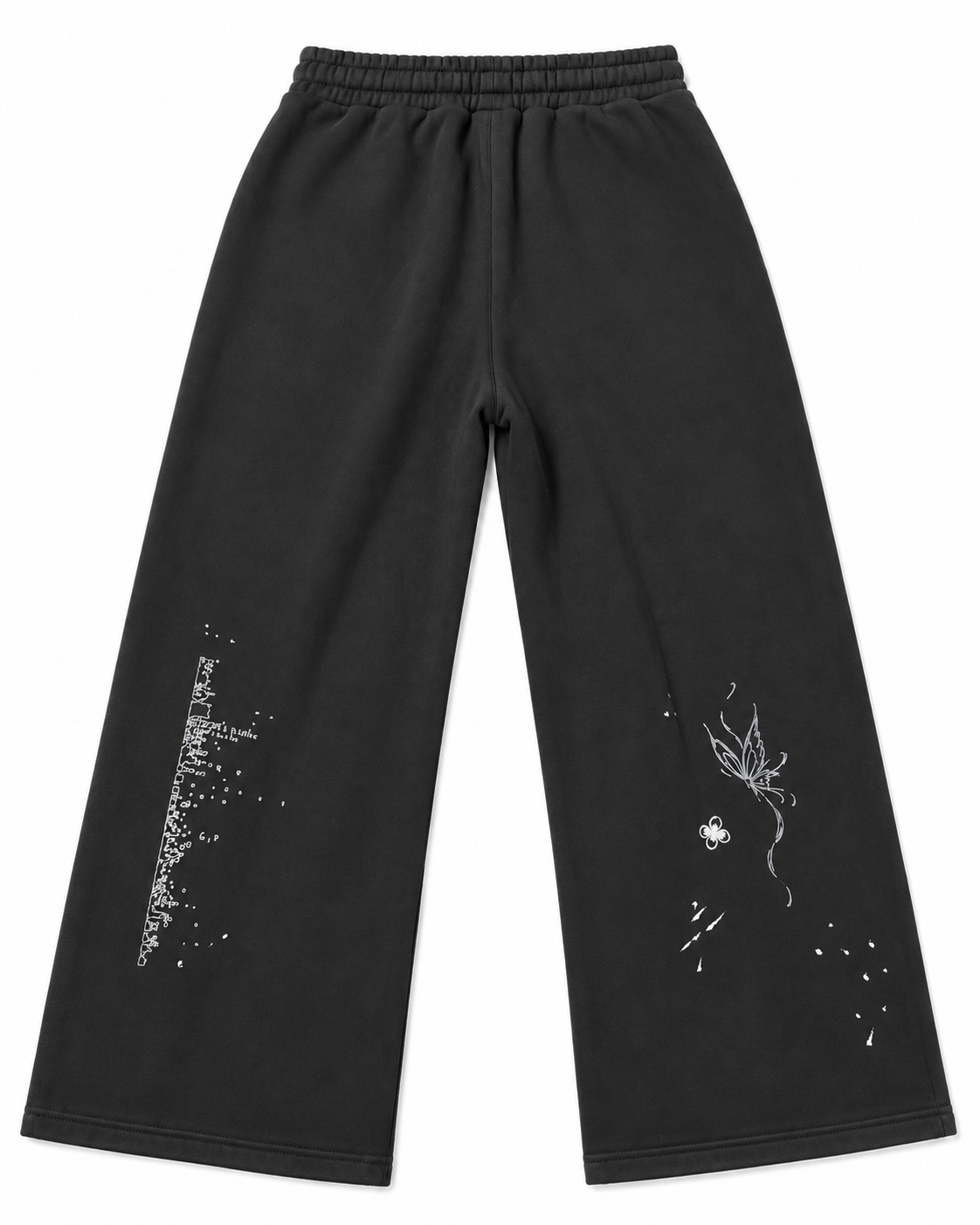 UNLIBERTÉ black graphic sweatpants — approved back product view