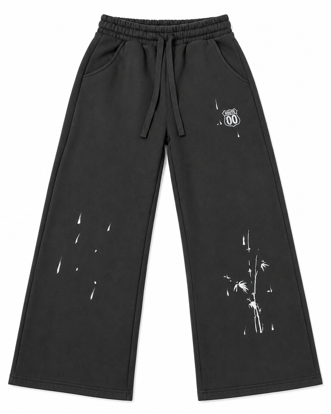 UNLIBERTÉ black graphic sweatpants — approved front product view