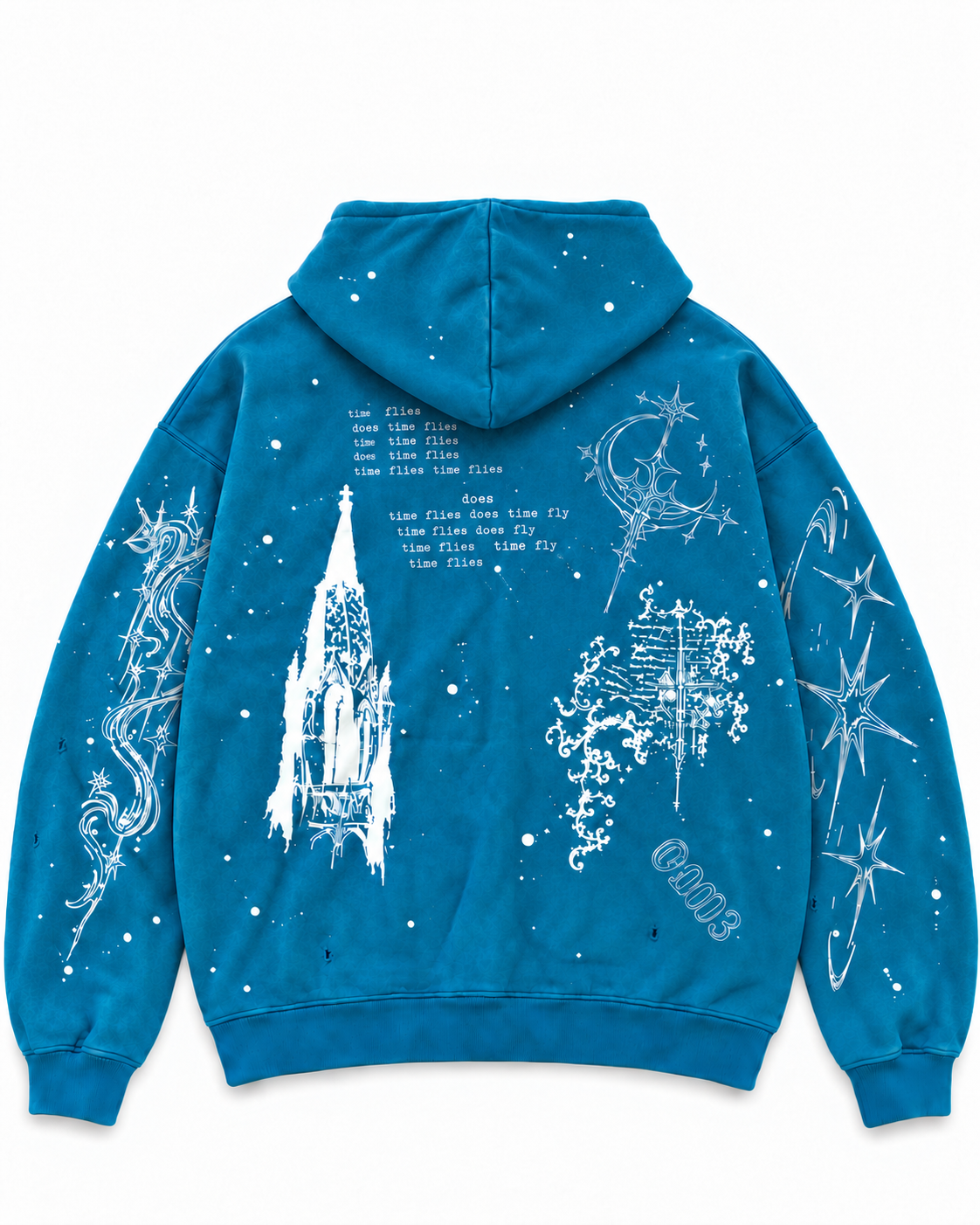 UNLIBERTÉ blue oversized zip hoodie — approved back product view